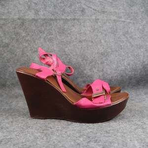 DbDk Fashion Shoes Womens 6 Sandals Platform Wedge Hot Pink Ankle Strap Buckle